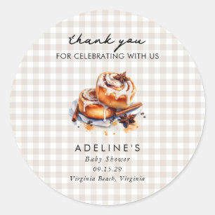 There's a Little Bun in the Oven Baby Shower  Classic Round Sticker