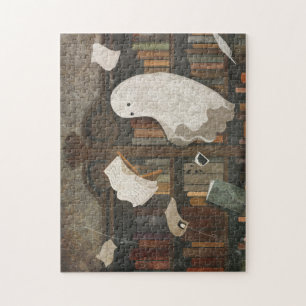 There's A Poltergeist In The Library Jigsaw Puzzle