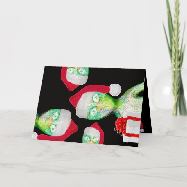 THERE'S aLiEnS ON MY CHRISTMAS CARD! Holiday Card (Front)