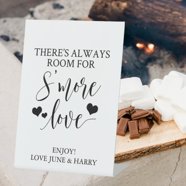 There's Always Room For S'more Love Wedding Pedestal Sign (Creator Uploaded)