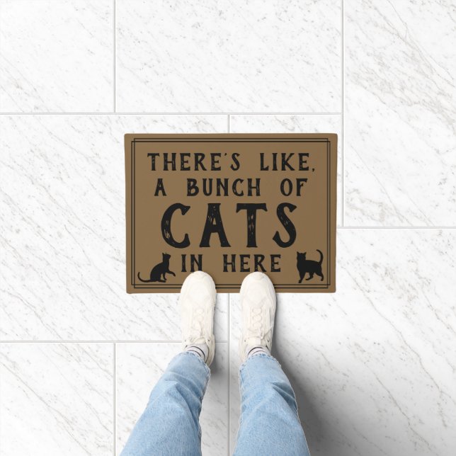 Theres Like, A Lot of Cats in Here | Funny Cat Doormat (Indoor)