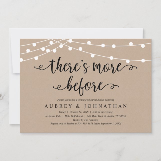 There's more before, Rustic Kraft Rehearsal Dinner Invitation (Front)