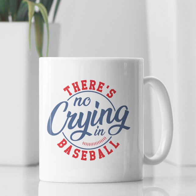 There's No Crying In Baseball Retro Typography Coffee Mug (Creator Uploaded)