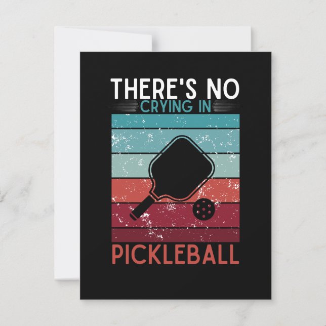 There's No Crying In Pickleball Retro Paddles Rack Thank You Card (Front)