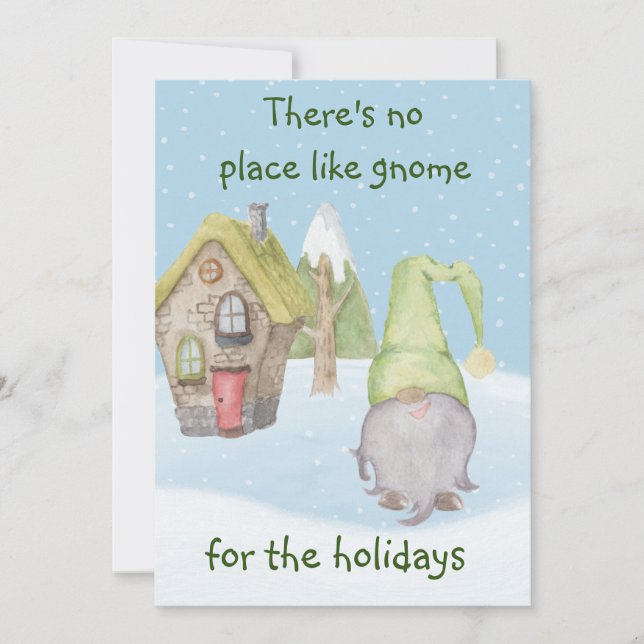 There's No Place Like gnome for the Holidays Holiday Card (Front)