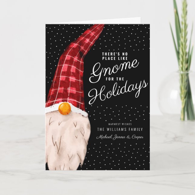 There's No Place Like Gnome for the Holidays Holiday Card (Front)