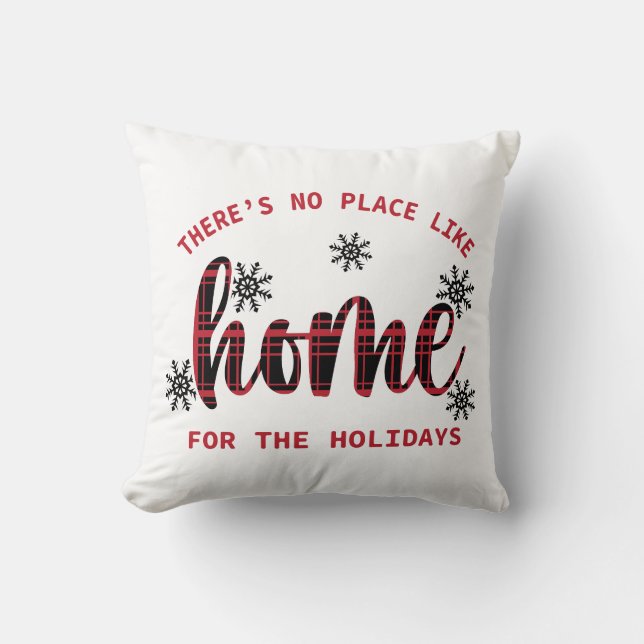 There's No Place Like Home For The Holidays Throw Pillow (Front)