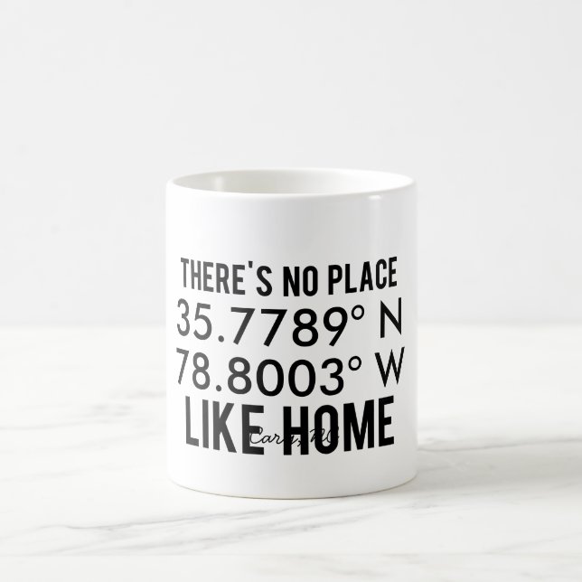 There's No Place Like Home - Latitude and Longitud Coffee Mug (Center)