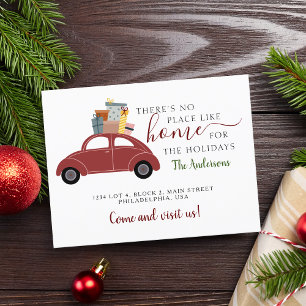 There's No Place like Home Red Car Gifts Moving Announcement Postcard