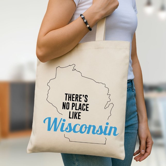 There's No Place Like Wisconsin Tote Bag, Mom Gift (Creator Uploaded)