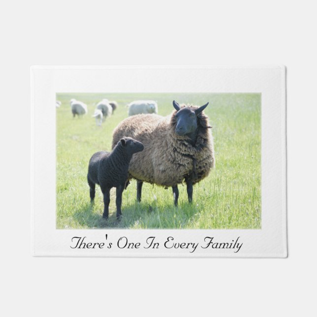 There's One In Every Family Black Sheep Doormat (Front)