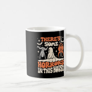 There's Some Horrors Ghost Pumpkin Halloween Women Coffee Mug