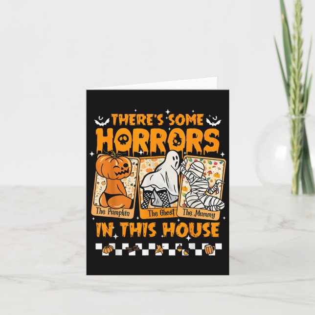 There's Some Horrors In This House Funny Horror Ch Card (Front)