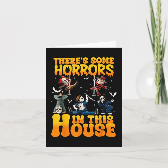 Theres Some Horrors In This House Funny Horror Cha Card (Front)