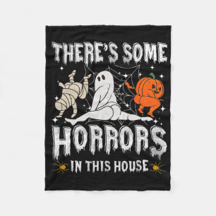 There's Some Horrors In This House Ghost Pumpkin H Fleece Blanket