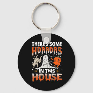 There's Some Horrors In This House Ghost Pumpkin H Keychain