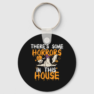 There's Some Horrors In This House Ghost Pumpkin H Keychain