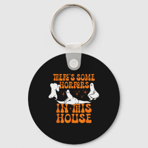 There's Some Horrors In This House Ghost Pumpkin H Keychain