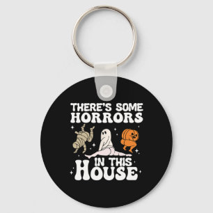 There's Some Horrors In This House Ghost Pumpkin H Keychain