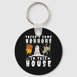 There's Some Horrors In This House Ghost Pumpkin H Keychain