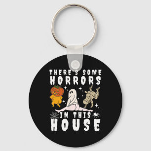 There's Some Horrors In This House Ghost Pumpkin H Keychain
