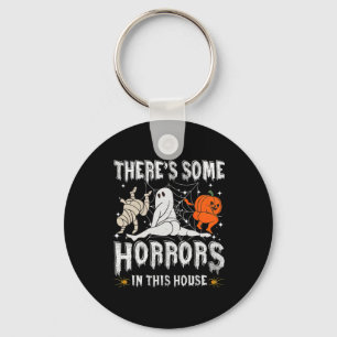 There's Some Horrors In This House Ghost Pumpkin H Keychain