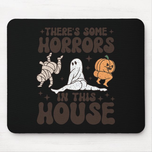There's Some Horrors In This House Ghost Pumpkin H Mouse Pad (Front)
