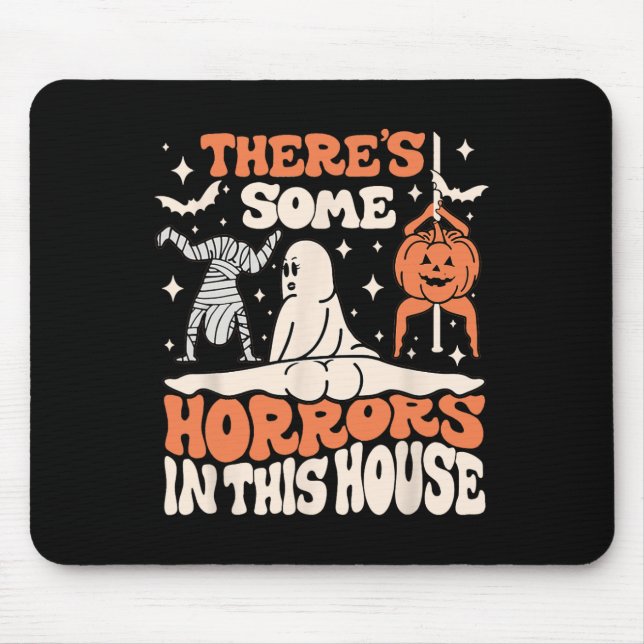 There's Some Horrors In This House Ghost Pumpkin H Mouse Pad (Front)