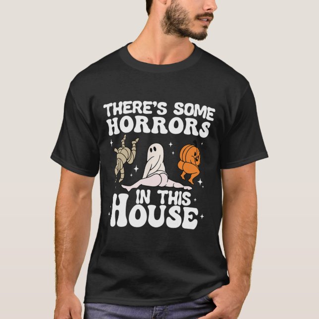 There's Some Horrors In This House Ghost Pumpkin H T-Shirt (Front)