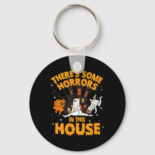 There's Some Horrors In This House Pumpkin Ghost H Keychain