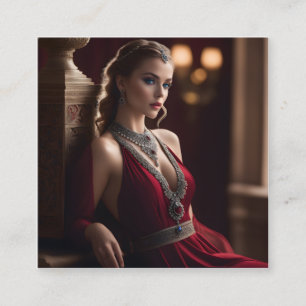 There's something about a beautiful woman wearing square business card