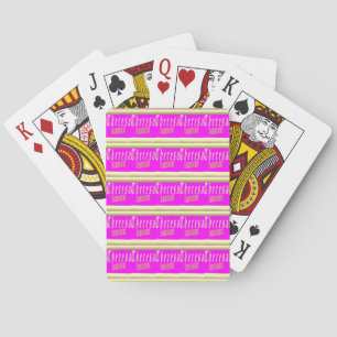 Theresa design shocking pink and gold playing cards
