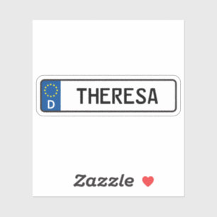 Theresa German Car License Plate