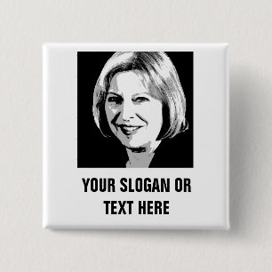 Theresa May Face Icon - 2 Inch Square Button