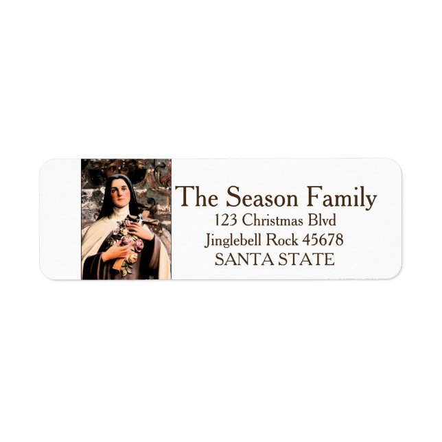 Therese de Lisieux Holiday Address Label (Front)