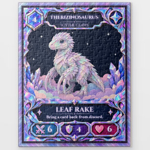 Therizinosaurus Dinosaur, Rainbow Foil Art Jigsaw Puzzle