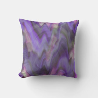 Thermal purple waves throw pillow