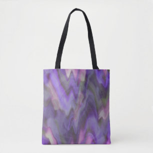 Thermal purple waves tote bag