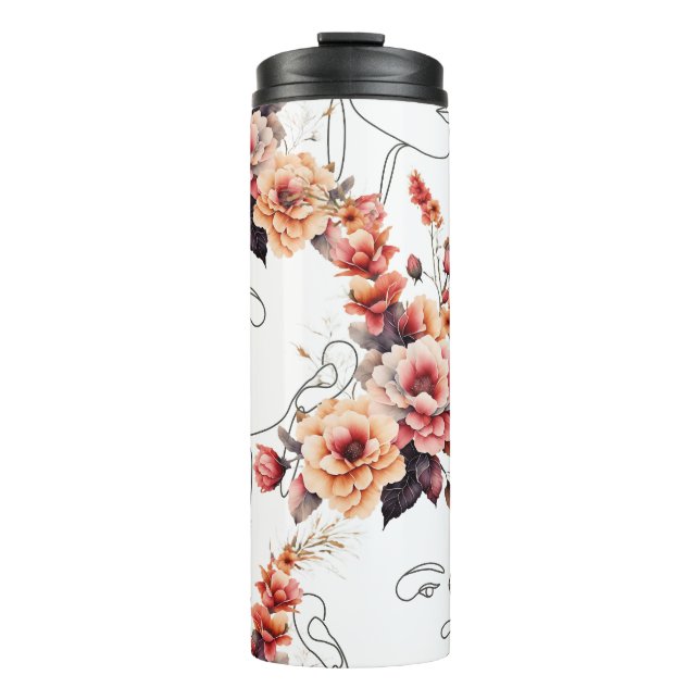 THERMAL THUMBLER FACE LINE IN FLORAL PRINTS THERMAL TUMBLER (Front)