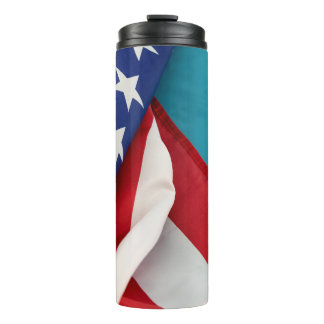 Thermal  tumblebearing the flag of the United Stat Tumbler