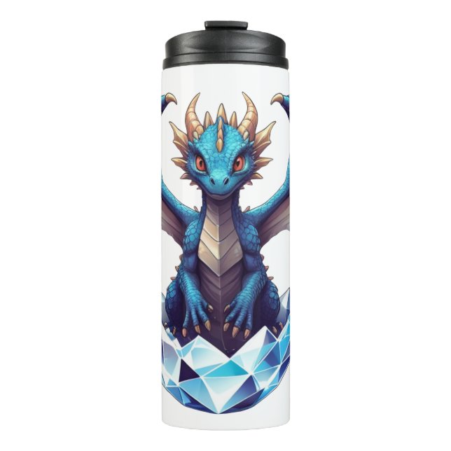 Thermal Tumbler Dragon hatchling emerging from cry (Front)