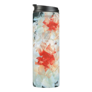 Thermal Tumbler Flowers White Black Cubist