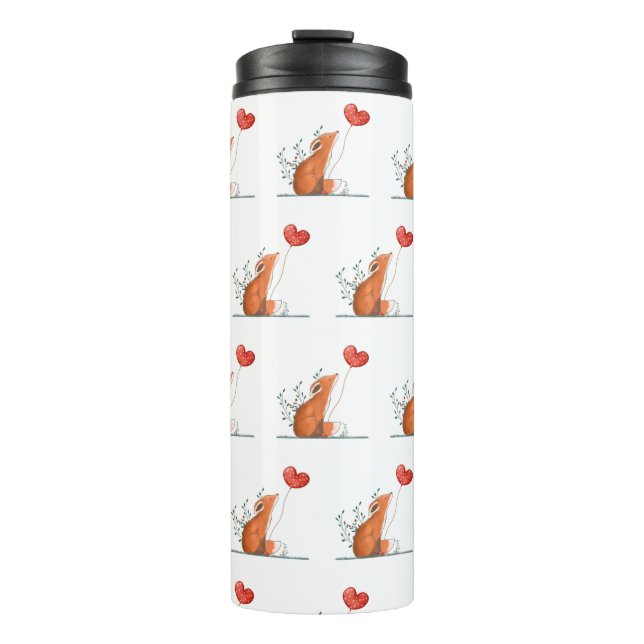 Thermal Tumbler Foxy Red Hearts (Front)