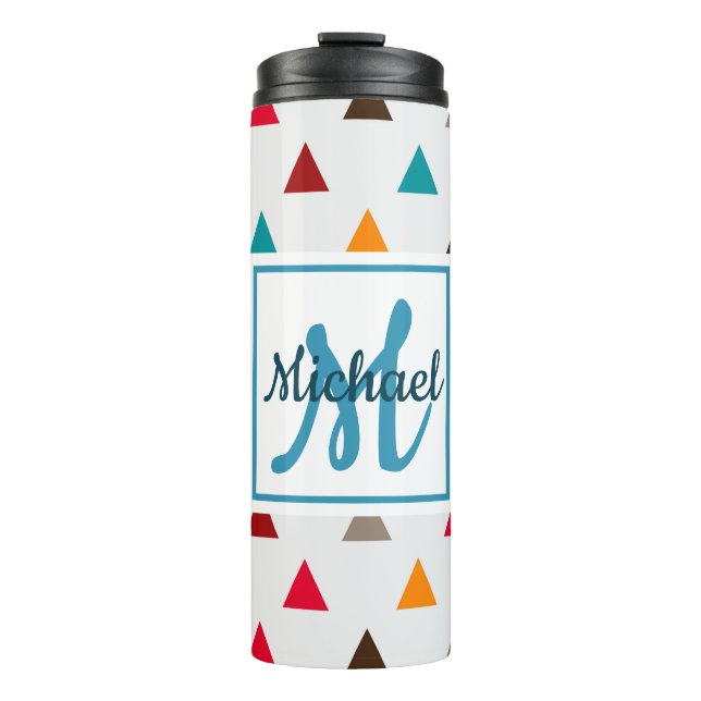 Thermal Tumbler - Personalized Monogram Triangles (Front)