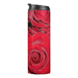 Thermal Tumbler Romantic Red Roses Floral Bouquet