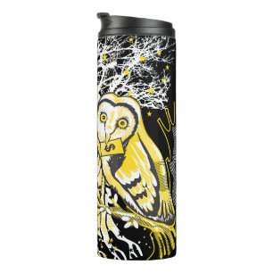 Thermal Tumbler – Urban Tree Owl & Wealth Surreal 