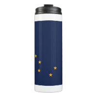 Thermal Tumbler with flag of Alaska State, USA