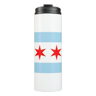Thermal Tumbler with flag of Chicago, USA