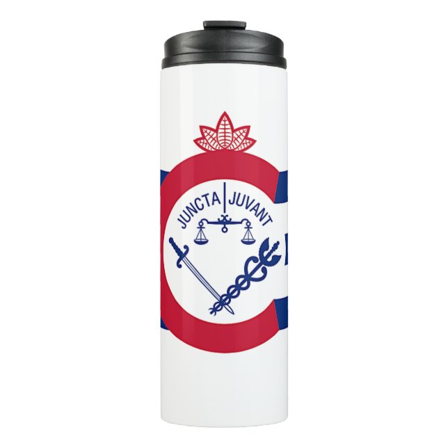 Thermal Tumbler with flag of Cincinnati, USA (Front)