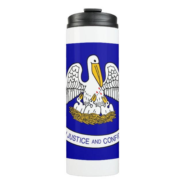 Thermal Tumbler with flag of Louisiana, USA (Front)